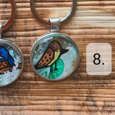 illustration of Grasshopper Warbler on key ring