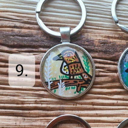 illustration of Meadow Pipit on key ring