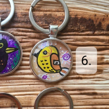 illustration of Yellowhammer on key ring
