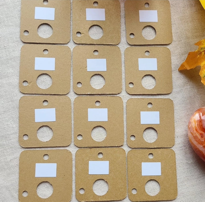 floss drop cards with white labels