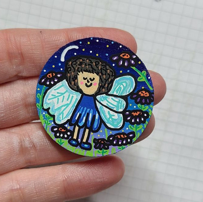 fairy illustration on large needle minder