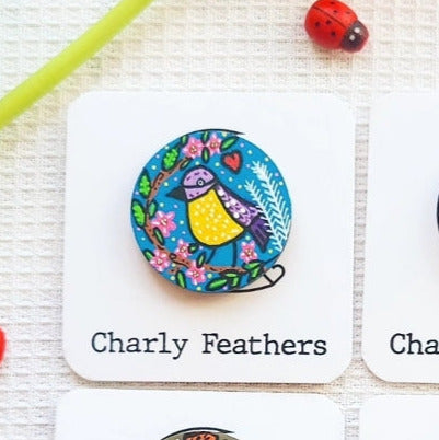 bluetit ililustration on small needle minder