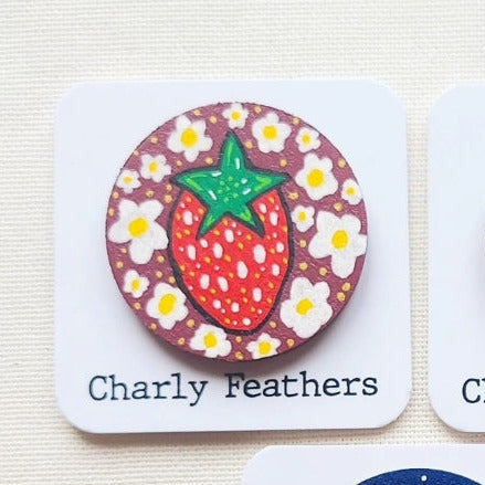 strawberry illustration on large needle minder