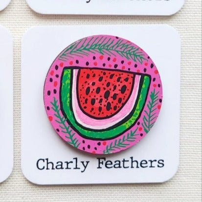 watermelon illustration on large needle minder