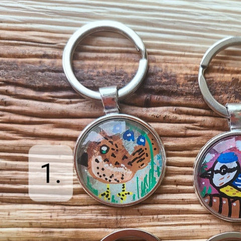 illustration of wren on key ring